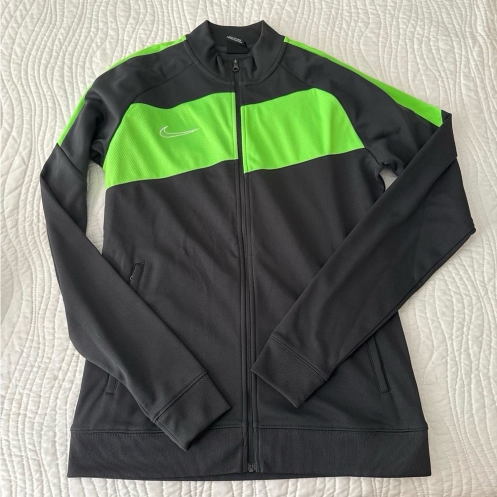 Nike Men’s Black & Neon Green Full-Zip Athletic Jacket